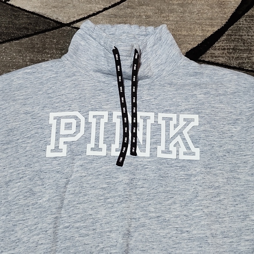 VS PINK 2018 COWL-NECK OVERSIZED RARE HEATHERED BLUE SWEATSHIRT LARGE